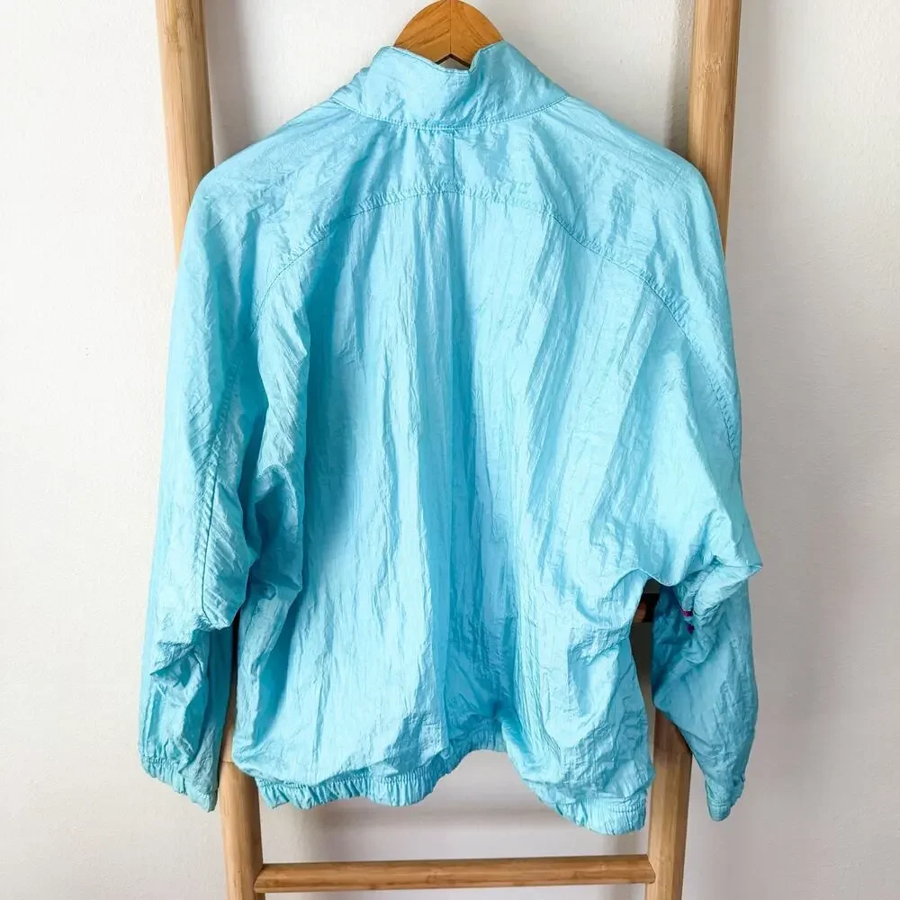 Vintage Sergio Tacchini Aqua Blue Full Zip Track Jacket Men’s Size 12 Large